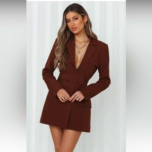 LIONESS STEINWAY MINI DRESS BROWN size large L  8 from hello molly